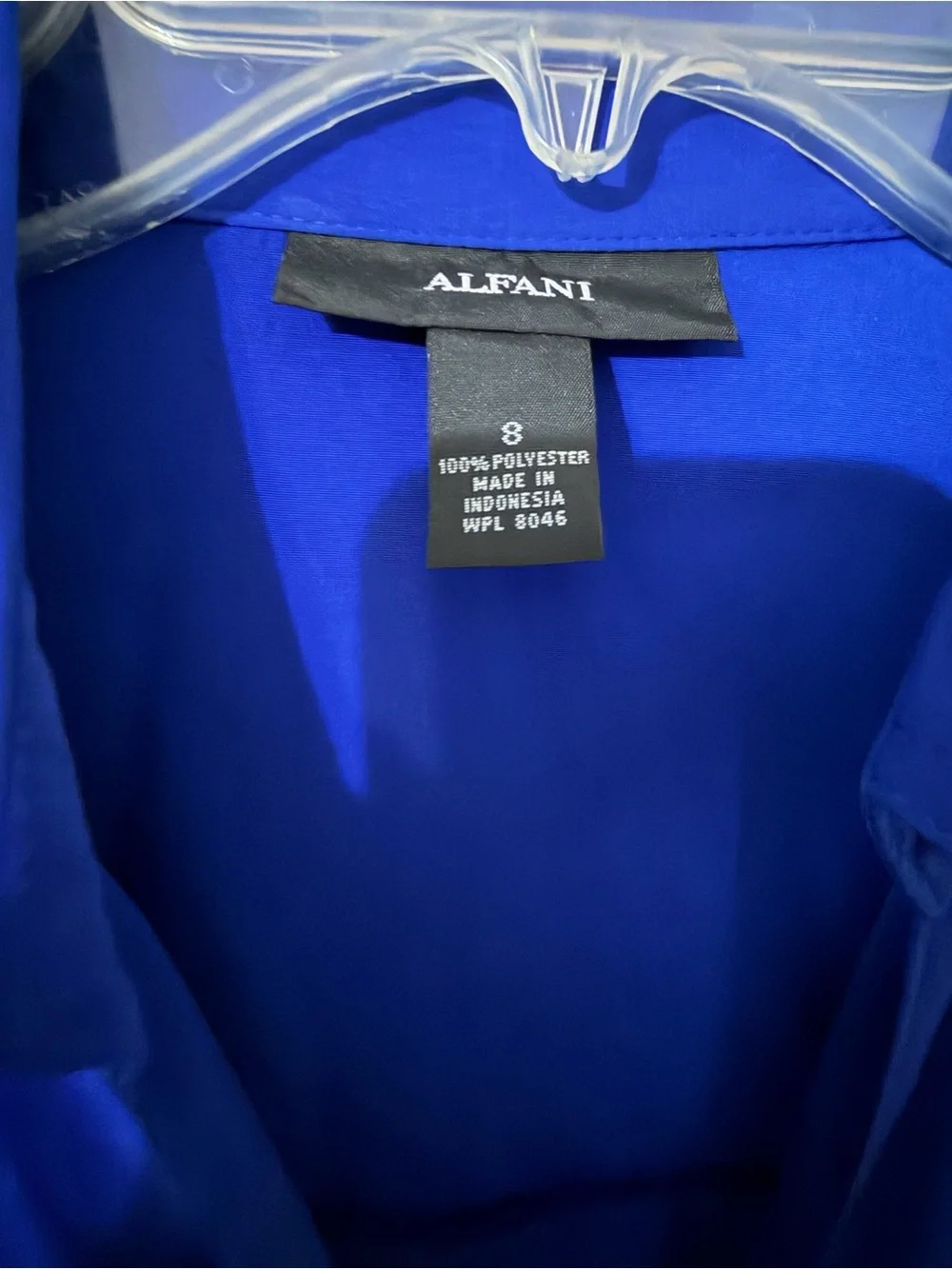 Alfani Cobalt Blue Zip-Front Shirtdress
